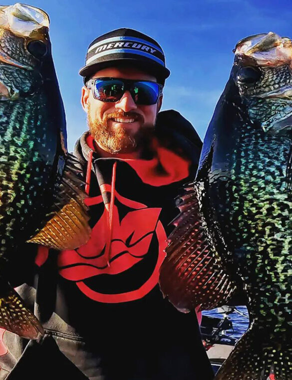 Erik Tilson with two giante crappie